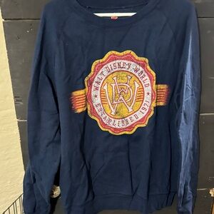 Disney Navy Sweatshirt with Gold and Red Emblem